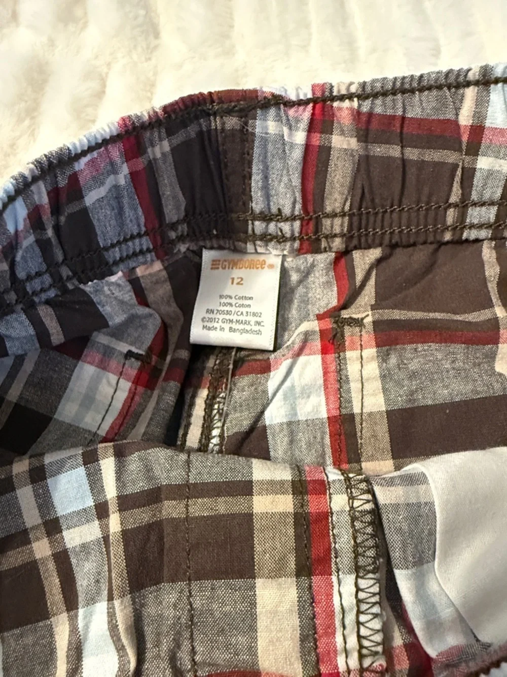 Gymboree Plaid Kids Shorts - Brown and Red B4